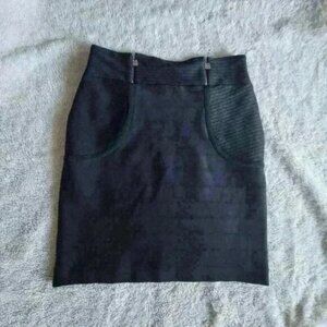 Joseph Ribkoff Black Dark Academia Bandage Skirt  Made in Canada Office Size 12